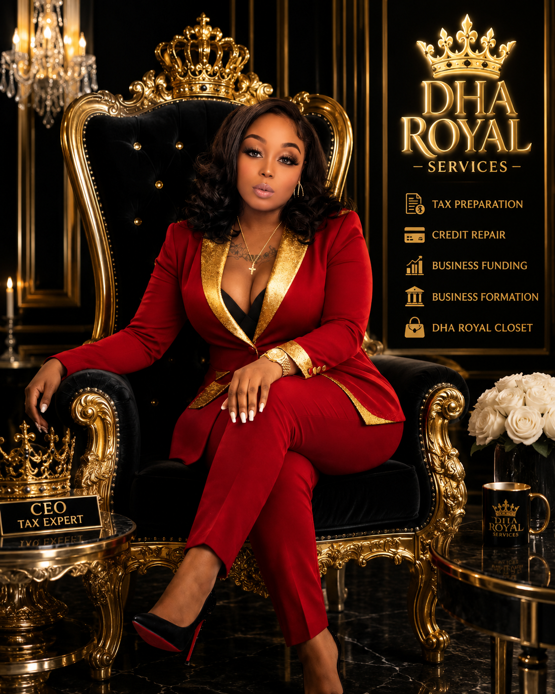 Dha Royal Services luxury royal chair portrait